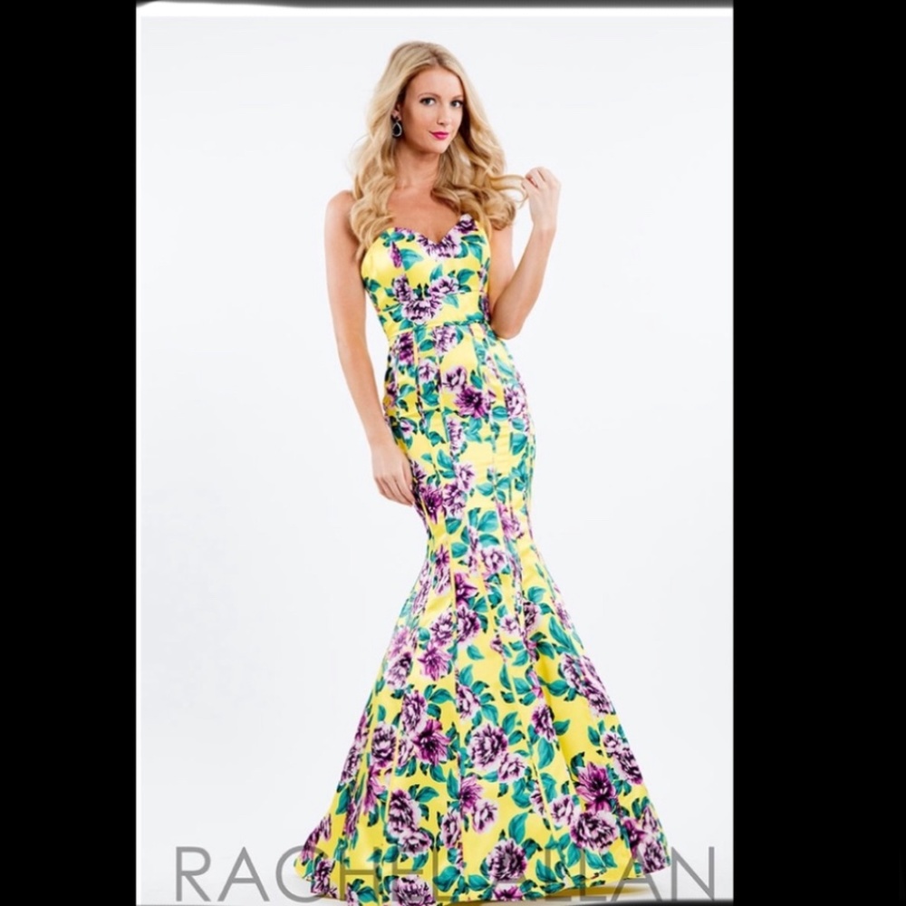Strapless Floral Dress by Rachel Allan